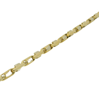 14k Two-Tone Gold Interlocking Link 20" Chain Necklace