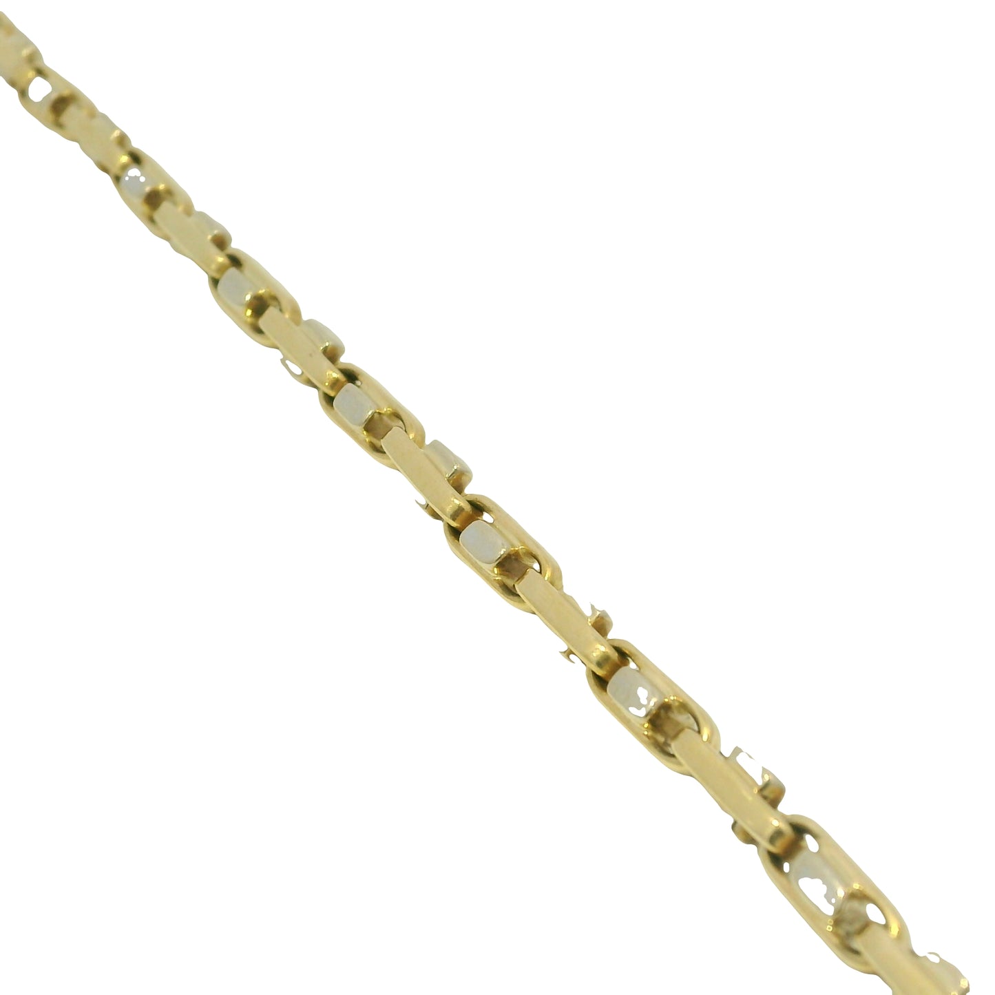 14k Two-Tone Gold Interlocking Link 20" Chain Necklace