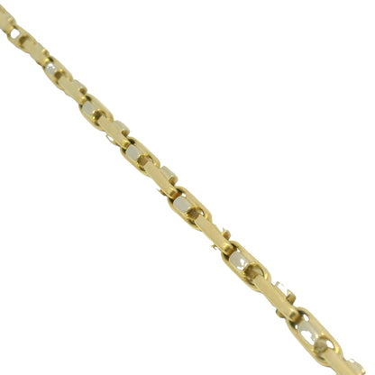 14k Two-Tone Gold Interlocking Link 20" Chain Necklace