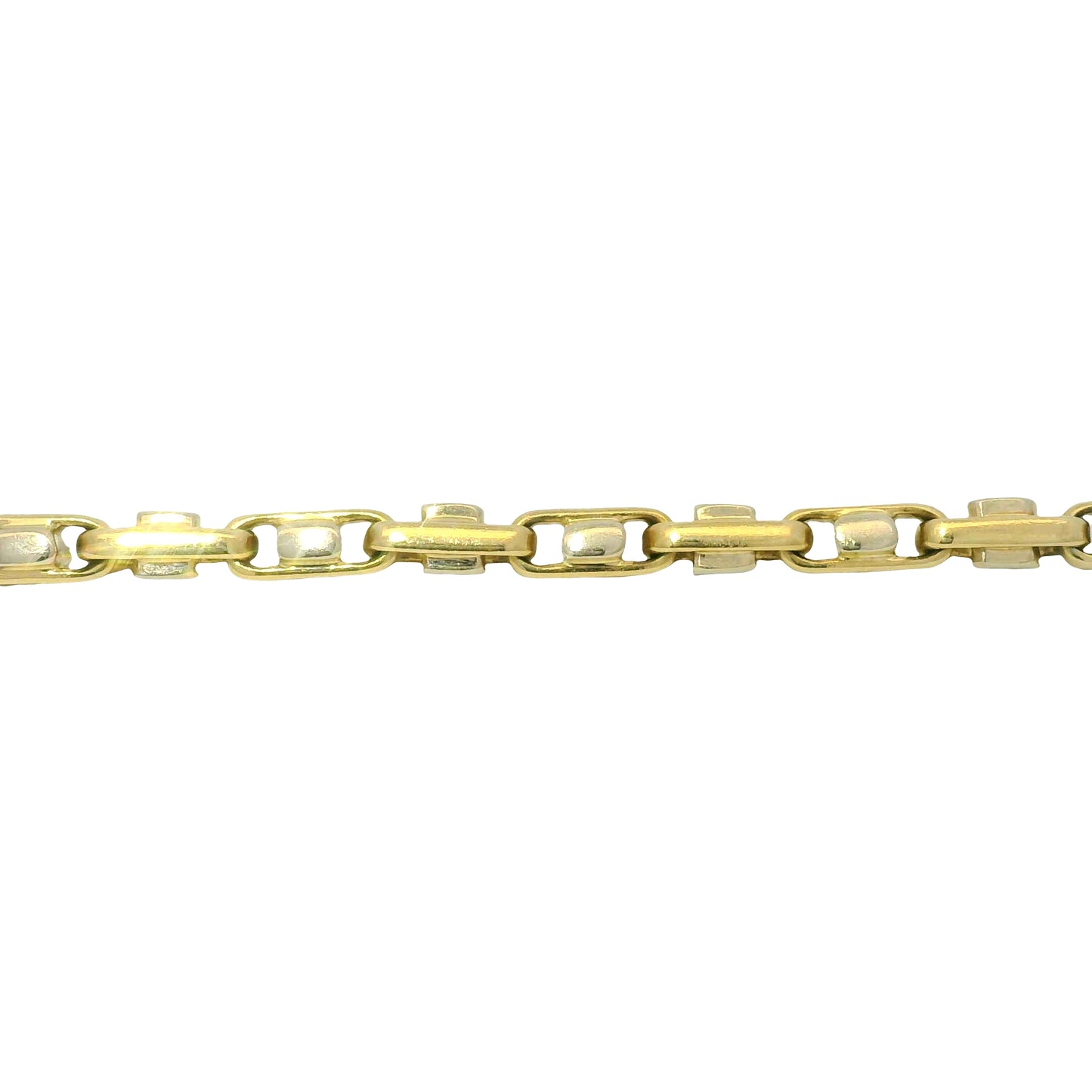 14k Two-Tone Gold Interlocking Link 20" Chain Necklace