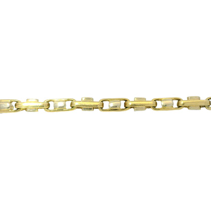 14k Two-Tone Gold Interlocking Link 20" Chain Necklace