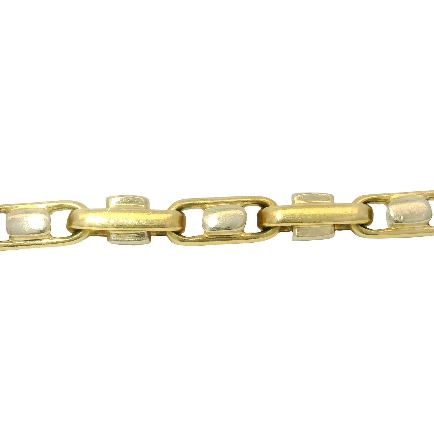 14k Two-Tone Gold Interlocking Link 20" Chain Necklace