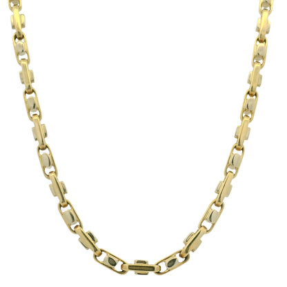 14k Two-Tone Gold Interlocking Link 20" Chain Necklace