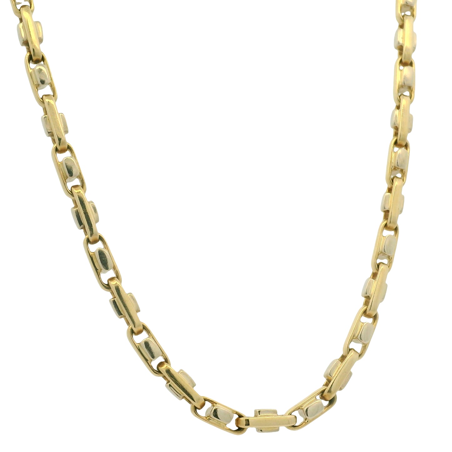 14k Two-Tone Gold Interlocking Link 20" Chain Necklace