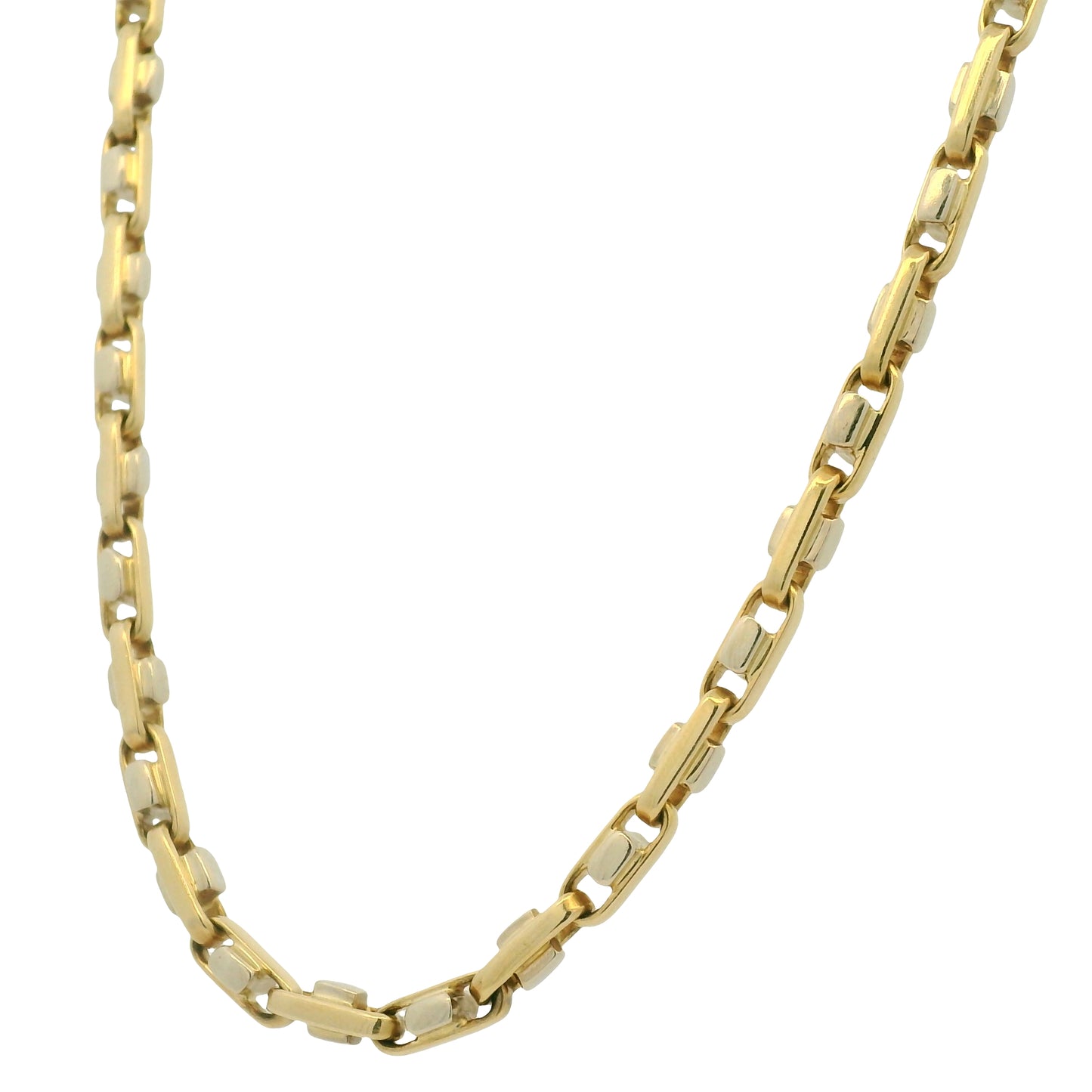 14k Two-Tone Gold Interlocking Link 20" Chain Necklace