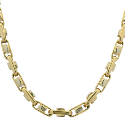 14k Two-Tone Gold Interlocking Link 20" Chain Necklace