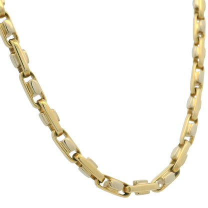 14k Two-Tone Gold Interlocking Link 20" Chain Necklace