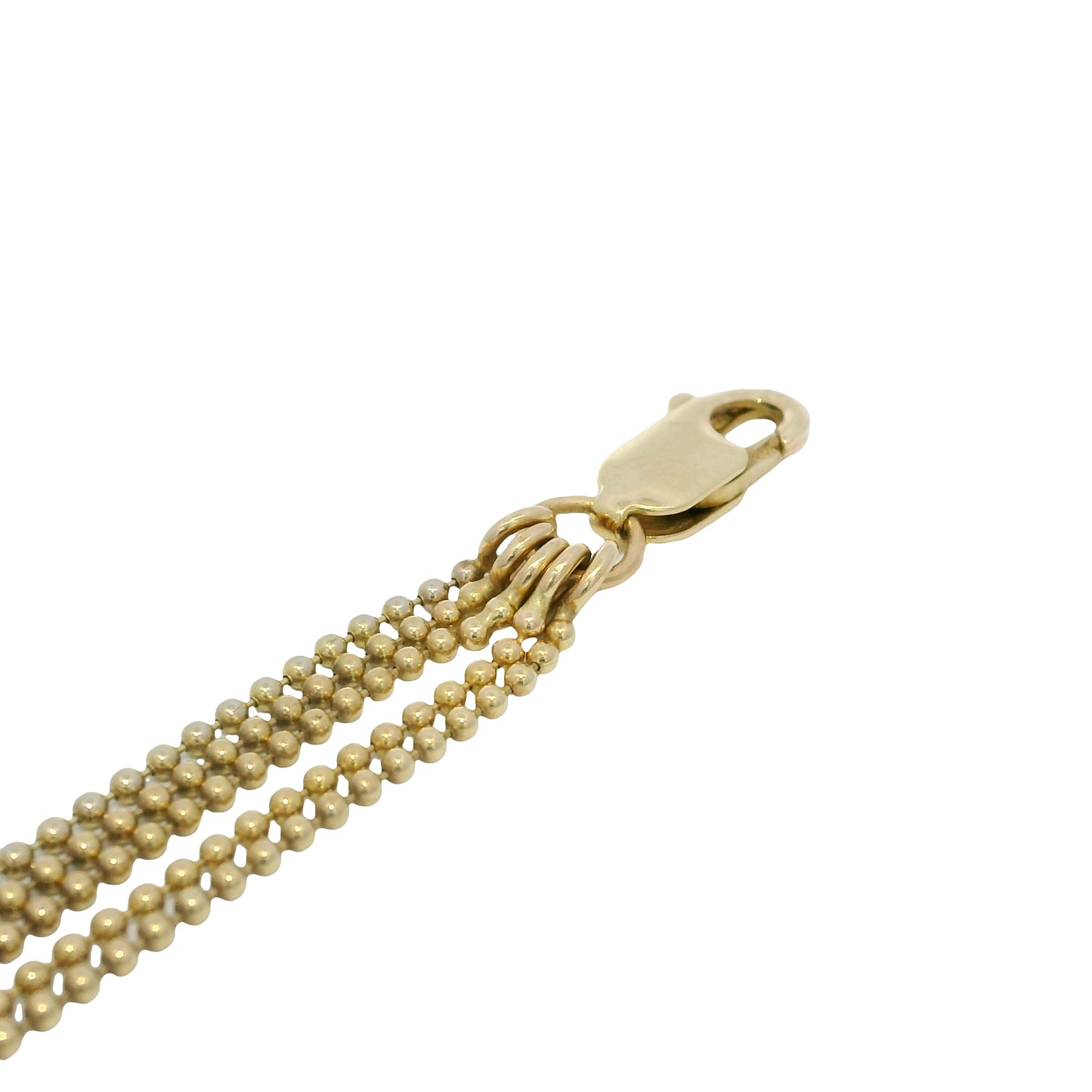 14k Yellow Gold 5-Strand Ball/Beaded Chain Necklace