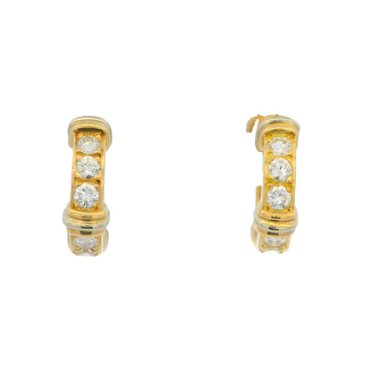 Cartier 18k Yellow Gold Diamond Contessa Small Hoop Earrings