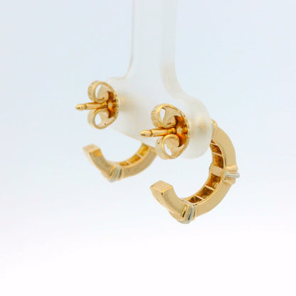 Cartier 18k Yellow Gold Diamond Contessa Small Hoop Earrings