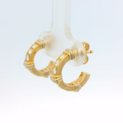 Cartier 18k Yellow Gold Diamond Contessa Small Hoop Earrings