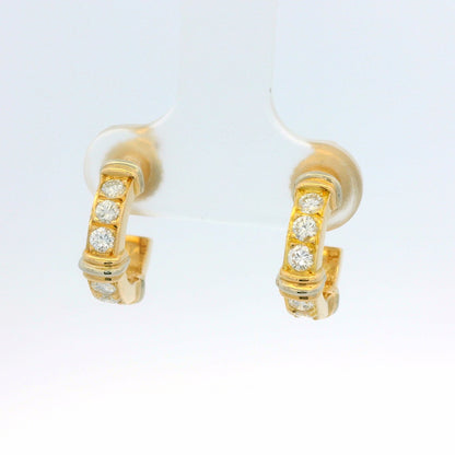 Cartier 18k Yellow Gold Diamond Contessa Small Hoop Earrings