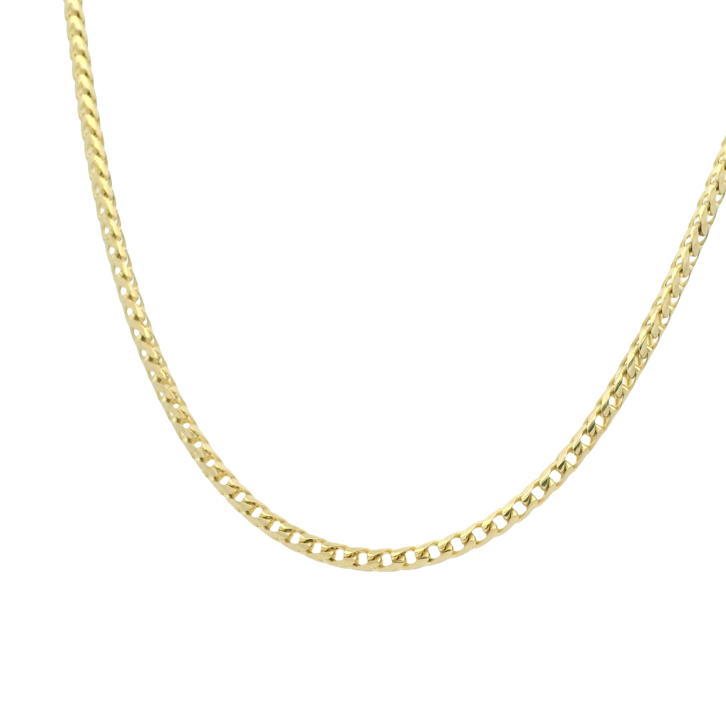 14K Yellow Gold 22mm Franco Link Edgy Chain Necklace