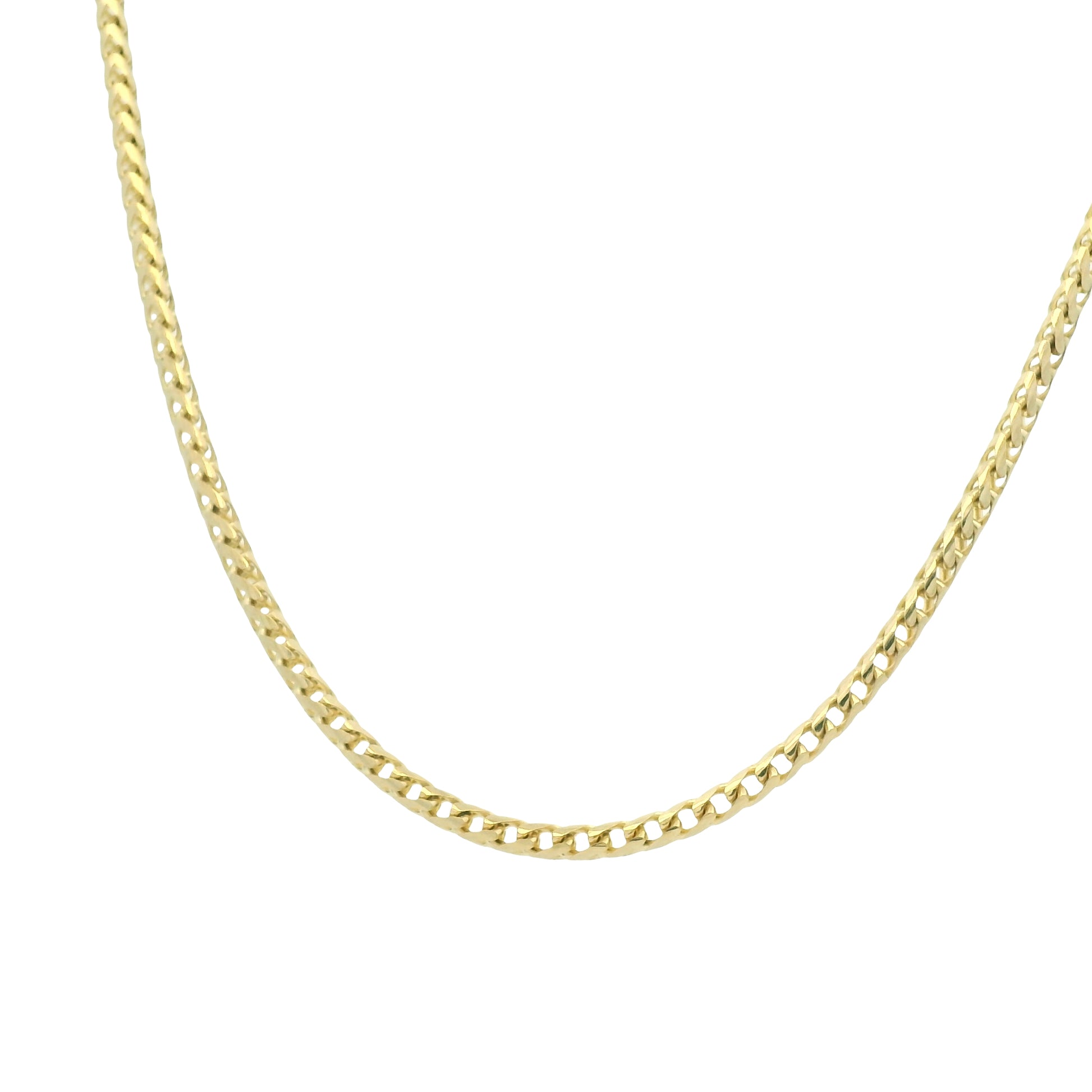 14K Yellow Gold 22mm Franco Link Edgy Chain Necklace