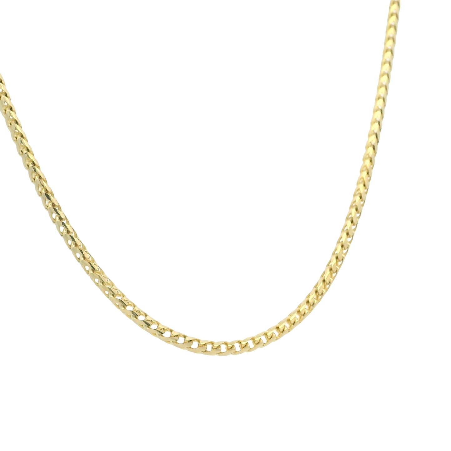 14K Yellow Gold 22mm Franco Link Edgy Chain Necklace