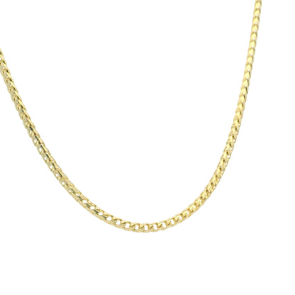 14K Yellow Gold 22mm Franco Link Edgy Chain Necklace