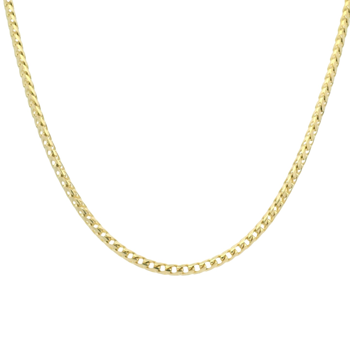 14K Yellow Gold 22mm Franco Link Edgy Chain Necklace