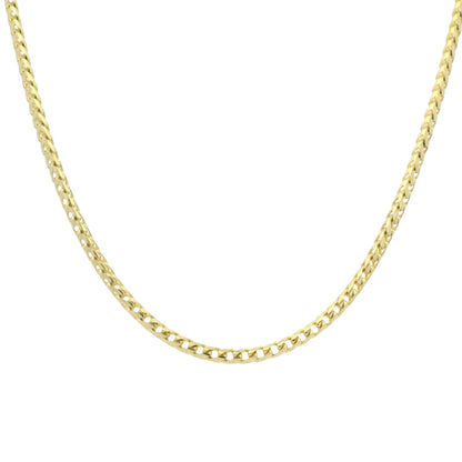 14K Yellow Gold 22mm Franco Link Edgy Chain Necklace