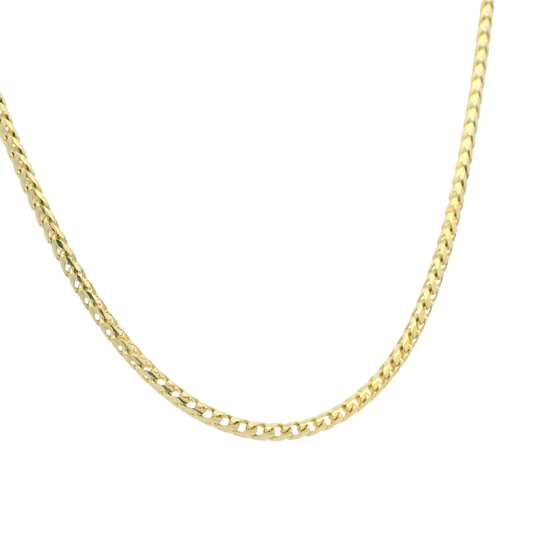 14K Yellow Gold 22mm Franco Link Edgy Chain Necklace