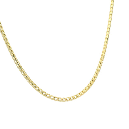 14K Yellow Gold 22mm Franco Link Edgy Chain Necklace