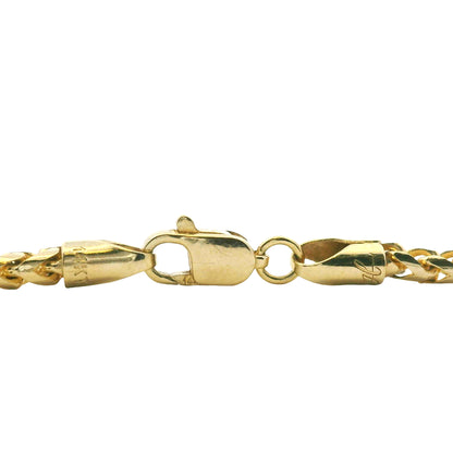 14K Yellow Gold 22mm Franco Link Edgy Chain Necklace