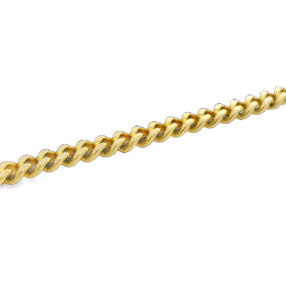 14k Yellow Gold Thin 2.2mm Cuban Link Chain Necklace