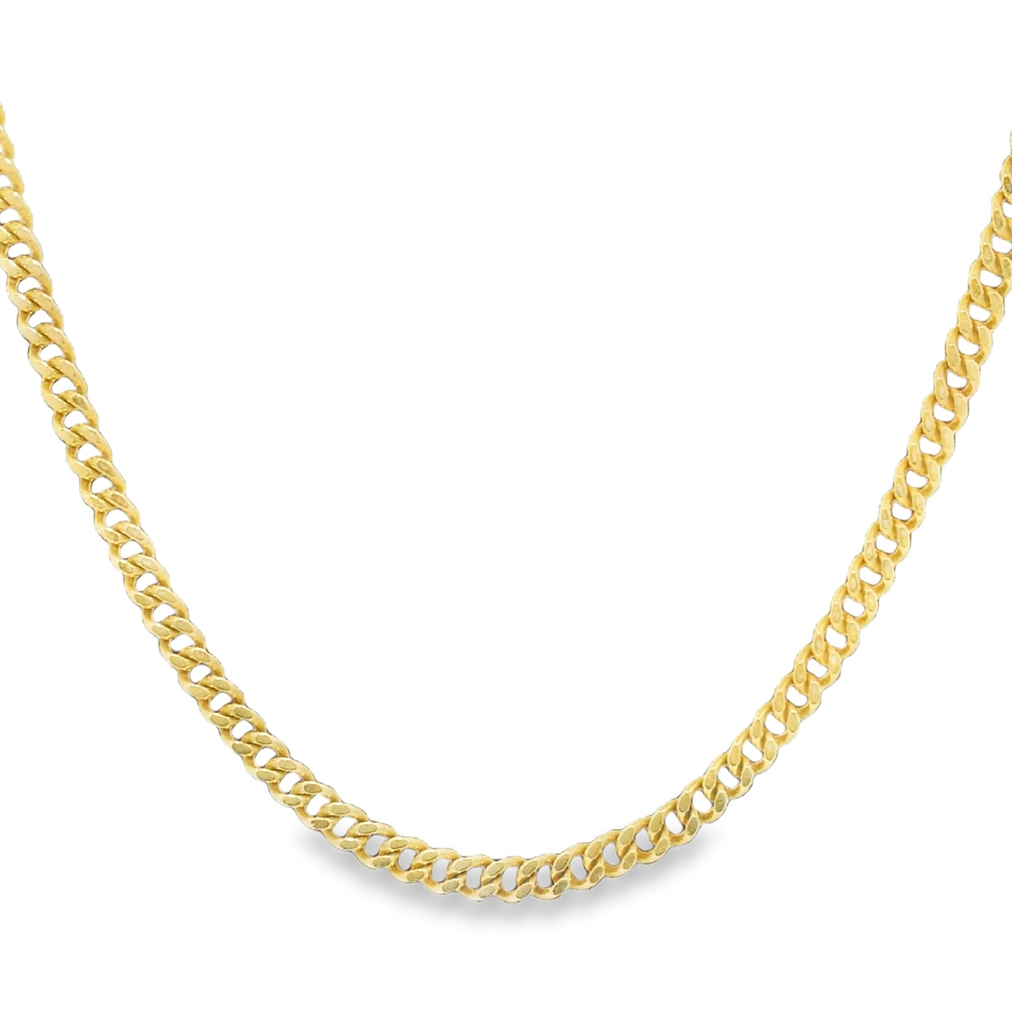 14k Yellow Gold Thin 2.2mm Cuban Link Chain Necklace