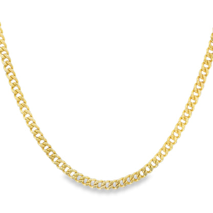 14k Yellow Gold Thin 2.2mm Cuban Link Chain Necklace