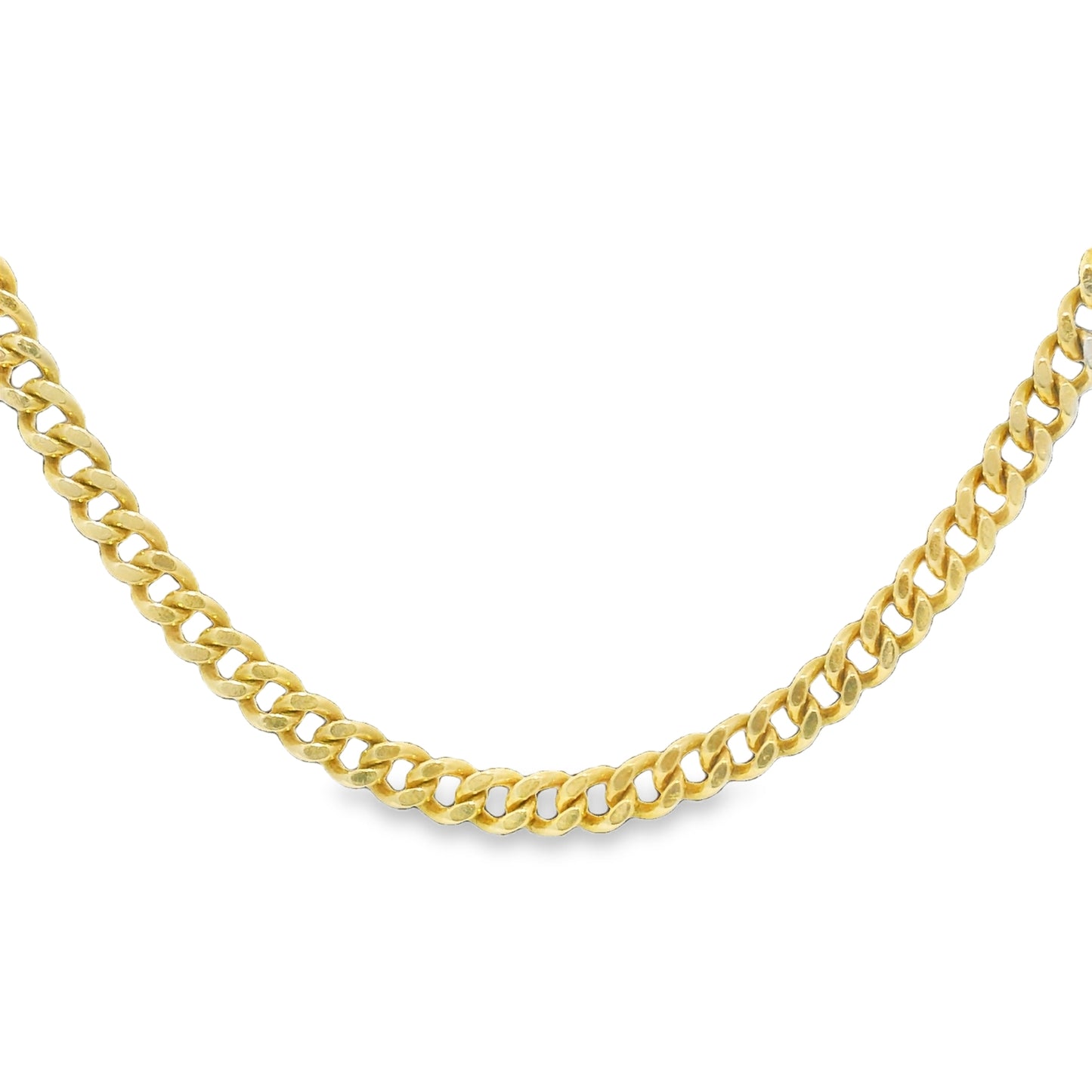 14k Yellow Gold Thin 2.2mm Cuban Link Chain Necklace