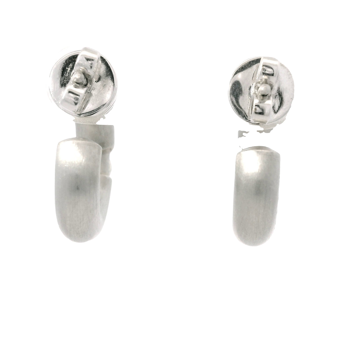 Platinum Natural 0.34 Carat Round Brilliant Cut Diamond Small Hoop Earrings