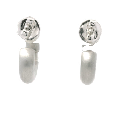 Platinum Natural 0.34 Carat Round Brilliant Cut Diamond Small Hoop Earrings