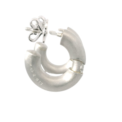 Platinum Natural 0.34 Carat Round Brilliant Cut Diamond Small Hoop Earrings