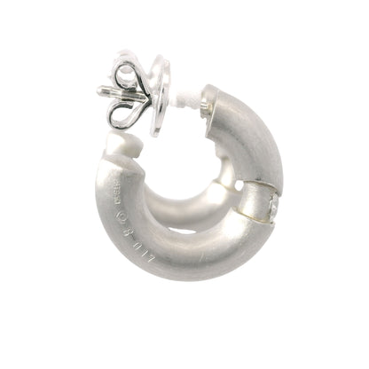 Platinum Natural 0.34 Carat Round Brilliant Cut Diamond Small Hoop Earrings