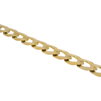 14k Yellow Gold 8.75" Flat Curb Link Chain Bracelet