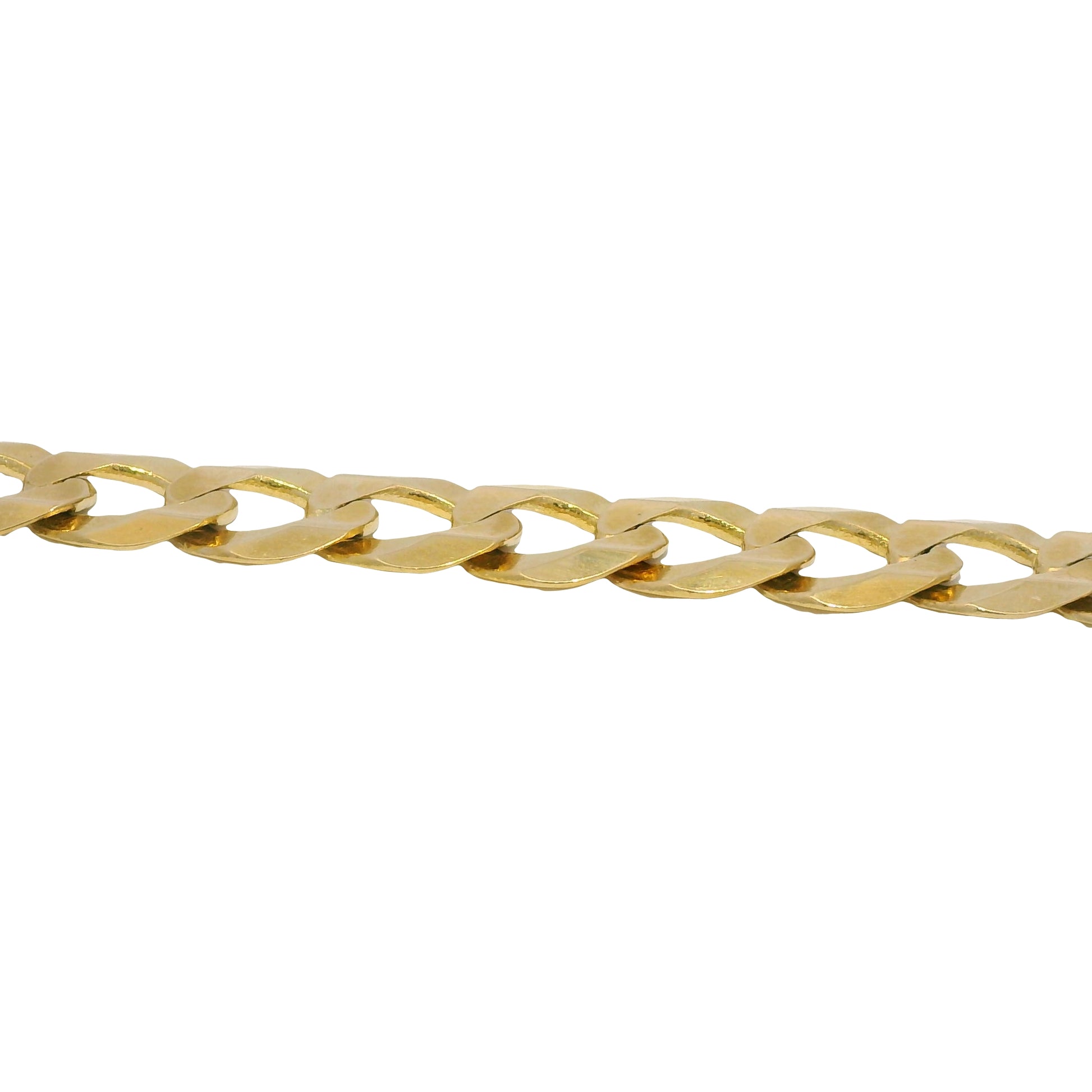 14k Yellow Gold 8.75" Flat Curb Link Chain Bracelet