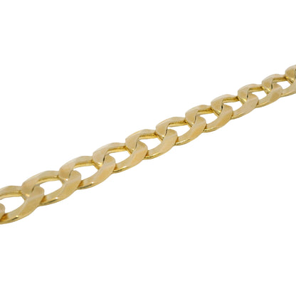 14k Yellow Gold 8.75" Flat Curb Link Chain Bracelet