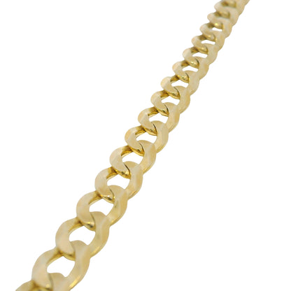 14k Yellow Gold 8.75" Flat Curb Link Chain Bracelet