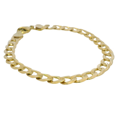 14k Yellow Gold 8.75" Flat Curb Link Chain Bracelet