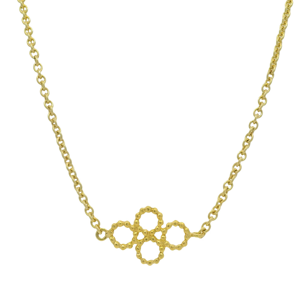18k Yellow Gold Circle Ball Link Extra Long 36" Necklace — product photo 2