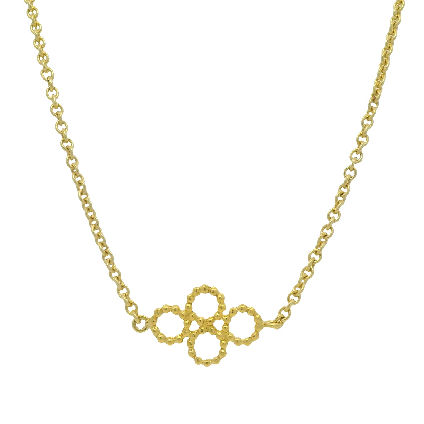 18k Yellow Gold Circle Ball Link Extra Long 36" Necklace