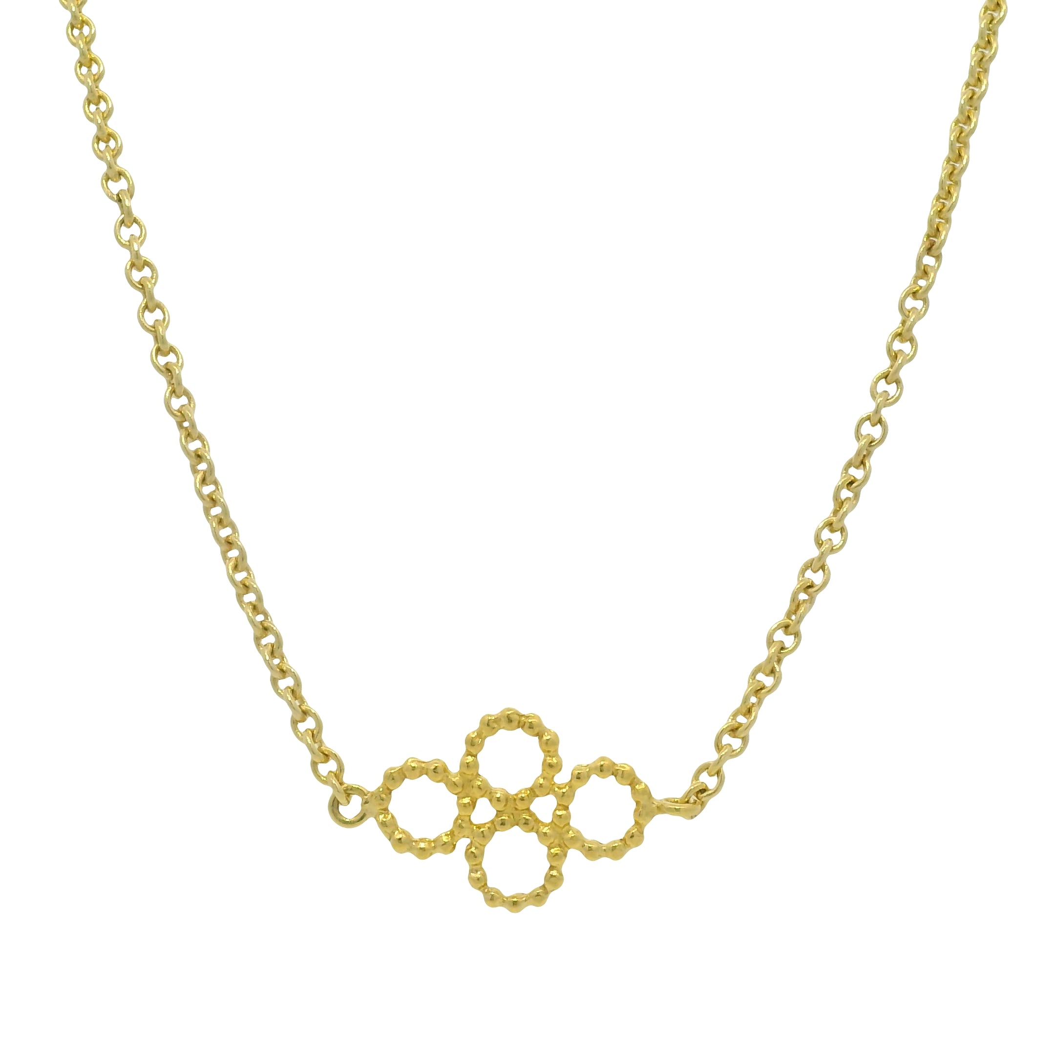 18k Yellow Gold Circle Ball Link Extra Long 36" Necklace