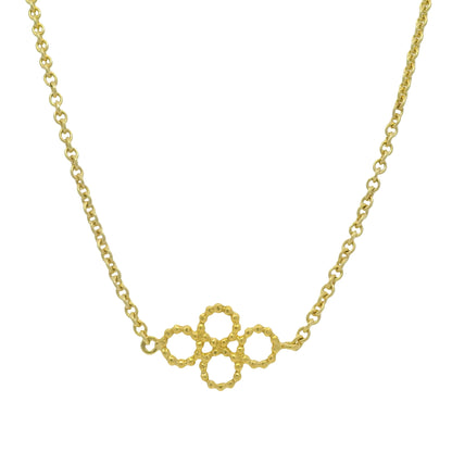 18k Yellow Gold Circle Ball Link Extra Long 36" Necklace