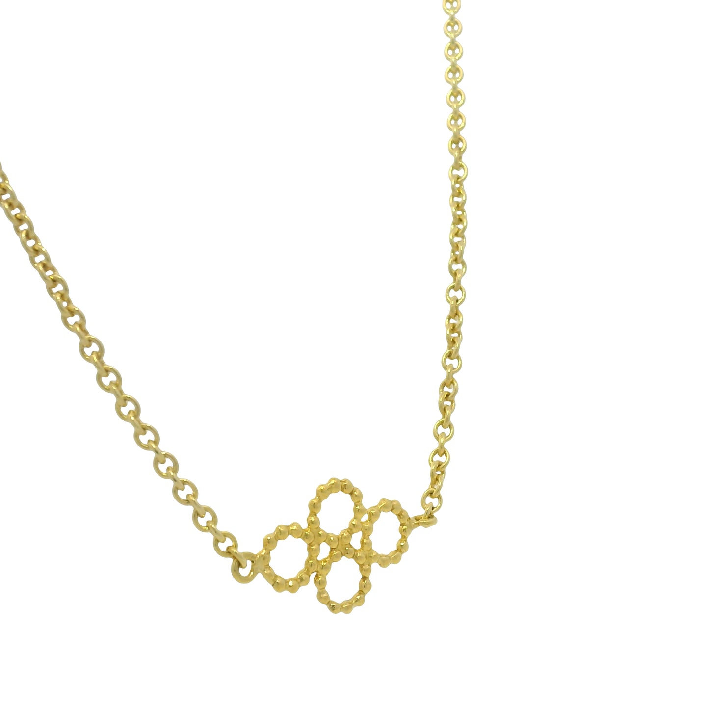 18k Yellow Gold Circle Ball Link Extra Long 36" Necklace