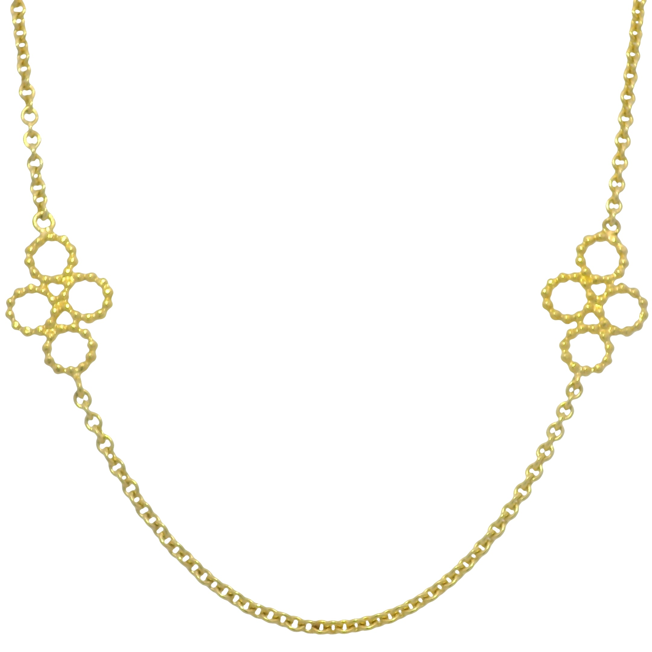 18k Yellow Gold Circle Ball Link Extra Long 36" Necklace