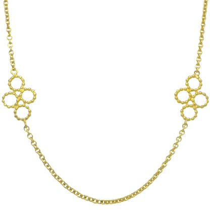 18k Yellow Gold Circle Ball Link Extra Long 36" Necklace