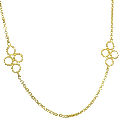 18k Yellow Gold Circle Ball Link Extra Long 36" Necklace