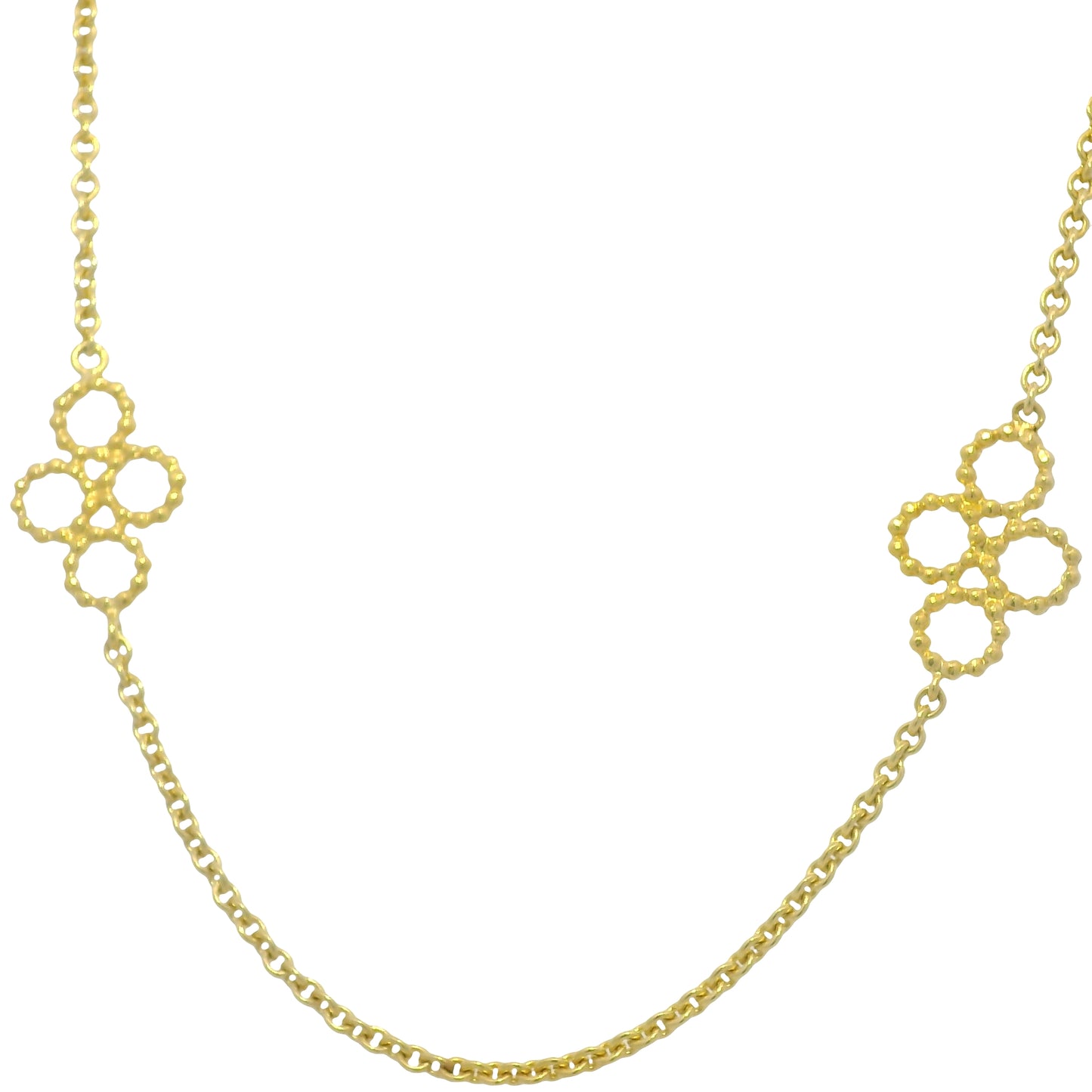 18k Yellow Gold Circle Ball Link Extra Long 36" Necklace