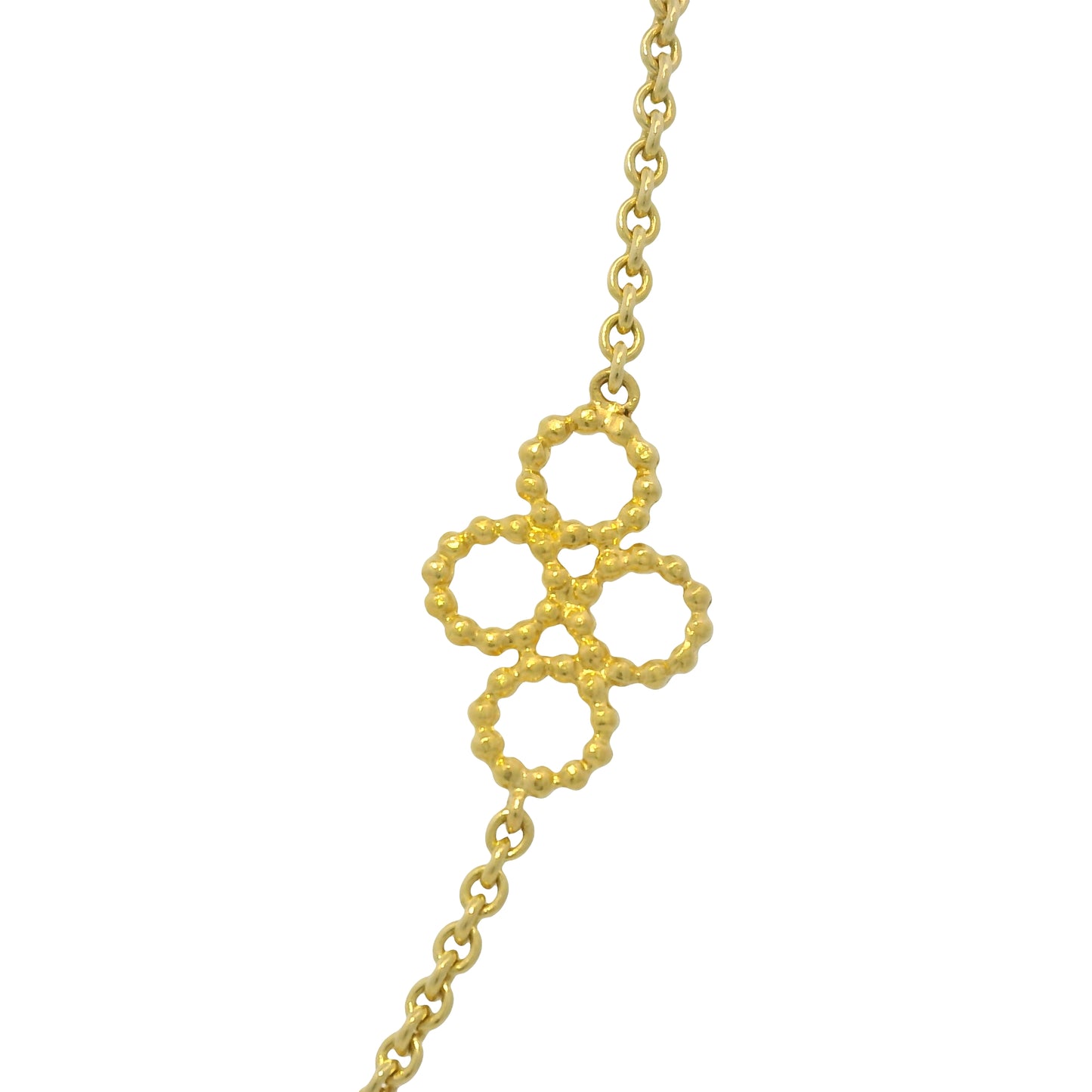 18k Yellow Gold Circle Ball Link Extra Long 36" Necklace