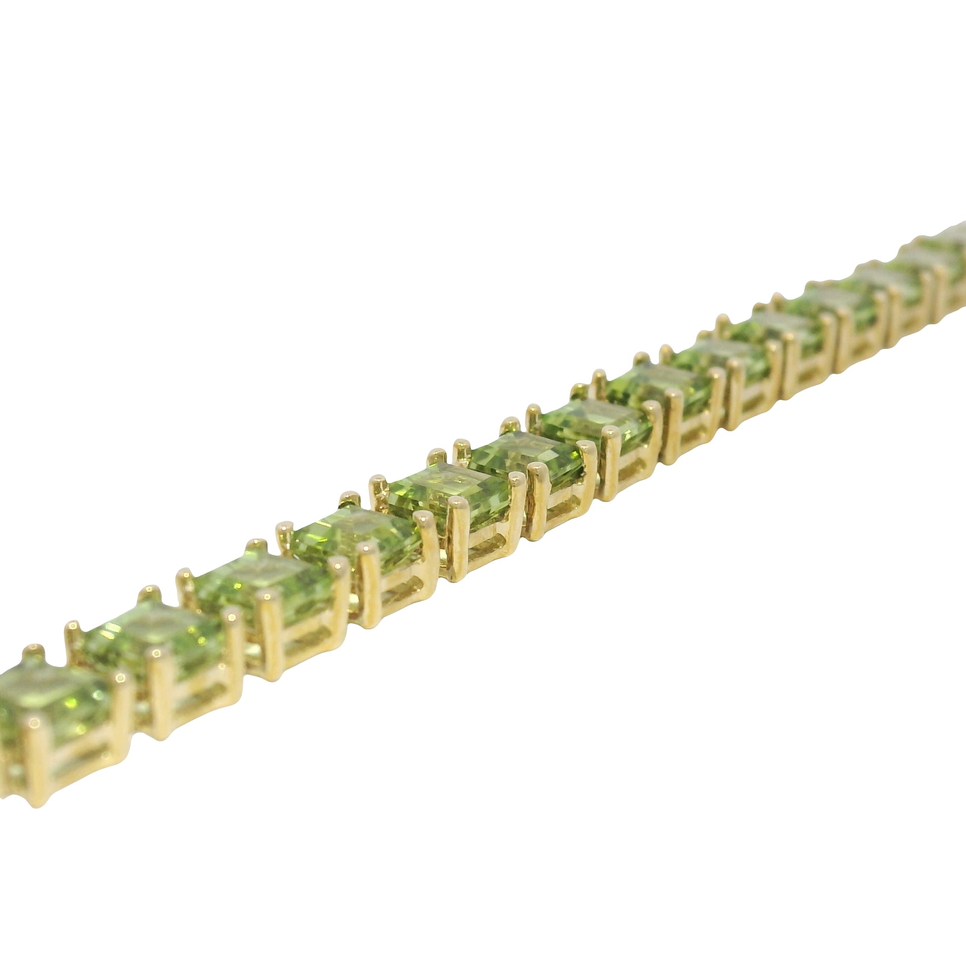 10k Yellow Gold Peridot Asscher Cut Bracelet