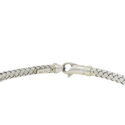 14k White Gold Natural Diamond Flower Flexible Bracelet